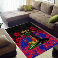 Haiti Independence Day Area Rug Hibiscus Neg Marron - Wonder Print Shop