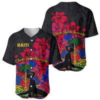 Haiti Independence Day Baseball Jersey Hibiscus Neg Marron - Wonder Print Shop