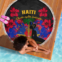Haiti Independence Day Beach Blanket Hibiscus Neg Marron - Wonder Print Shop