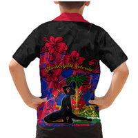 Haiti Independence Day Family Matching Mermaid Dress and Hawaiian Shirt Hibiscus Neg Marron - Wonder Print Shop