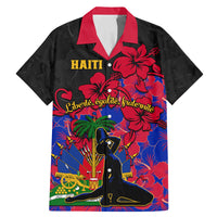 Haiti Independence Day Family Matching Mermaid Dress and Hawaiian Shirt Hibiscus Neg Marron - Wonder Print Shop