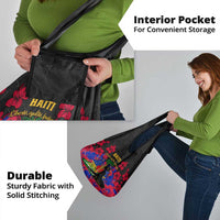 Haiti Independence Day Grocery Bag Hibiscus Neg Marron