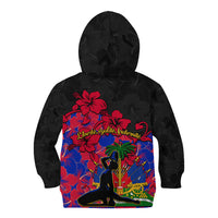 Haiti Independence Day Kid Hoodie Hibiscus Neg Marron - Wonder Print Shop