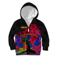 Haiti Independence Day Kid Hoodie Hibiscus Neg Marron - Wonder Print Shop