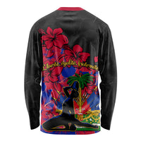 Haiti Independence Day Long Sleeve Shirt Hibiscus Neg Marron - Wonder Print Shop