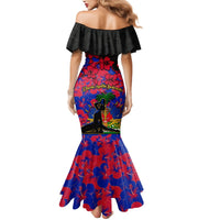 Haiti Independence Day Mermaid Dress Hibiscus Neg Marron - Wonder Print Shop