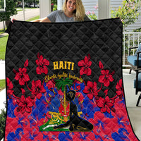 Haiti Independence Day Quilt Hibiscus Neg Marron - Wonder Print Shop