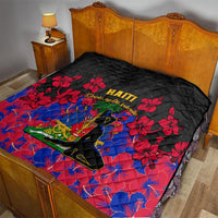 Haiti Independence Day Quilt Hibiscus Neg Marron - Wonder Print Shop
