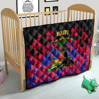 Haiti Independence Day Quilt Hibiscus Neg Marron - Wonder Print Shop