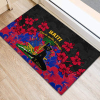 Haiti Independence Day Rubber Doormat Hibiscus Neg Marron - Wonder Print Shop
