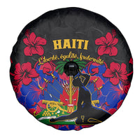 Haiti Independence Day Spare Tire Cover Hibiscus Neg Marron - Wonder Print Shop