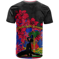 Haiti Independence Day T Shirt Hibiscus Neg Marron - Wonder Print Shop