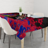 Haiti Independence Day Tablecloth Hibiscus Neg Marron - Wonder Print Shop