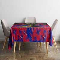 Haiti Independence Day Tablecloth Hibiscus Neg Marron - Wonder Print Shop