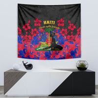 Haiti Independence Day Tapestry Hibiscus Neg Marron - Wonder Print Shop