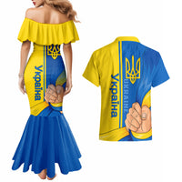 Ukraine Unity Day Couples Matching Mermaid Dress and Hawaiian Shirt Ukrainian Unification Act - Wonder Print Shop