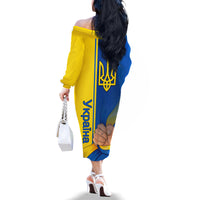 Ukraine Unity Day Family Matching Off Shoulder Long Sleeve Dress and Hawaiian Shirt Ukrainian Unification Act - Wonder Print Shop