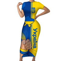 Ukraine Unity Day Family Matching Short Sleeve Bodycon Dress and Hawaiian Shirt Ukrainian Unification Act - Wonder Print Shop