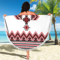 Ukraine Folk Pattern Beach Blanket Ukrainian Traditional Version - Wonder Print Shop