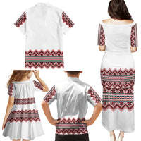 Ukraine Folk Pattern Family Matching Puletasi Dress and Hawaiian Shirt Ukrainian Traditional Version - Wonder Print Shop