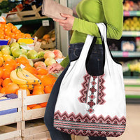 Ukraine Folk Pattern Grocery Bag Ukrainian Traditional Version