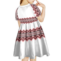 Ukraine Folk Pattern Kid Short Sleeve Dress Ukrainian Traditional Version - Wonder Print Shop