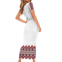 Ukraine Folk Pattern Short Sleeve Bodycon Dress Ukrainian Traditional Version LT01