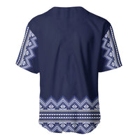 Ukraine Folk Pattern Baseball Jersey Ukrainian Navy Blue Version - Wonder Print Shop