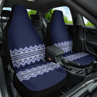 Ukraine Folk Pattern Car Seat Cover Ukrainian Navy Blue Version - Wonder Print Shop