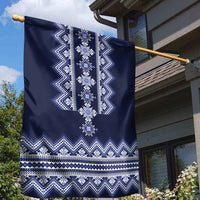 Ukraine Folk Pattern Garden Flag Ukrainian Navy Blue Version - Wonder Print Shop