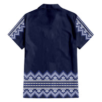 Ukraine Folk Pattern Hawaiian Shirt Ukrainian Navy Blue Version - Wonder Print Shop