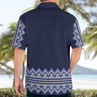 Ukraine Folk Pattern Hawaiian Shirt Ukrainian Navy Blue Version - Wonder Print Shop