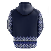 Ukraine Folk Pattern Hoodie Ukrainian Navy Blue Version - Wonder Print Shop