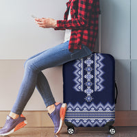 Ukraine Folk Pattern Luggage Cover Ukrainian Navy Blue Version - Wonder Print Shop