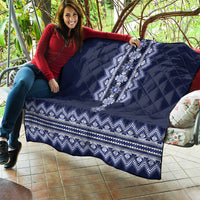 Ukraine Folk Pattern Quilt Ukrainian Navy Blue Version - Wonder Print Shop