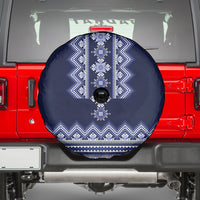 Ukraine Folk Pattern Spare Tire Cover Ukrainian Navy Blue Version - Wonder Print Shop