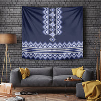 Ukraine Folk Pattern Tapestry Ukrainian Navy Blue Version - Wonder Print Shop