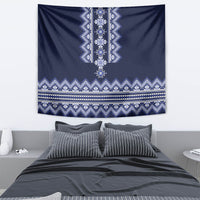 Ukraine Folk Pattern Tapestry Ukrainian Navy Blue Version - Wonder Print Shop