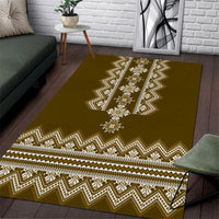 Ukraine Folk Pattern Area Rug Ukrainian Wood Brown Version - Wonder Print Shop