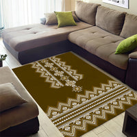 Ukraine Folk Pattern Area Rug Ukrainian Wood Brown Version - Wonder Print Shop