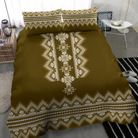 Ukraine Folk Pattern Bedding Set Ukrainian Wood Brown Version - Wonder Print Shop