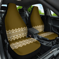 Ukraine Folk Pattern Car Seat Cover Ukrainian Wood Brown Version - Wonder Print Shop
