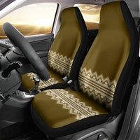 Ukraine Folk Pattern Car Seat Cover Ukrainian Wood Brown Version - Wonder Print Shop