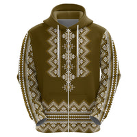 Ukraine Folk Pattern Hoodie Ukrainian Wood Brown Version - Wonder Print Shop