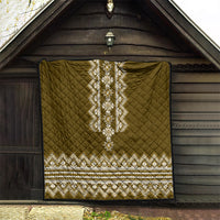 Ukraine Folk Pattern Quilt Ukrainian Wood Brown Version - Wonder Print Shop