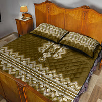 Ukraine Folk Pattern Quilt Bed Set Ukrainian Wood Brown Version - Wonder Print Shop