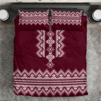 Ukraine Folk Pattern Bedding Set Ukrainian Wine Red Version - Wonder Print Shop