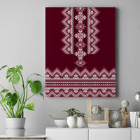 Ukraine Folk Pattern Canvas Wall Art Ukrainian Wine Red Version - Wonder Print Shop