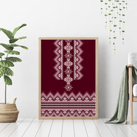 Ukraine Folk Pattern Canvas Wall Art Ukrainian Wine Red Version - Wonder Print Shop