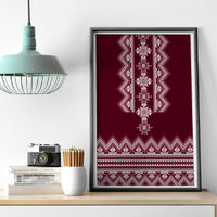 Ukraine Folk Pattern Canvas Wall Art Ukrainian Wine Red Version - Wonder Print Shop